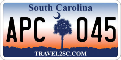 SC license plate APC045