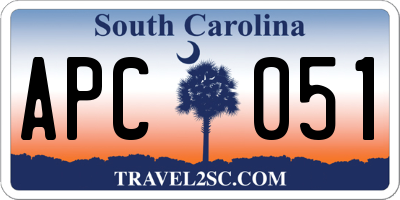 SC license plate APC051
