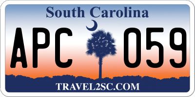 SC license plate APC059