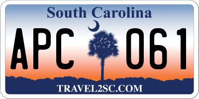 SC license plate APC061