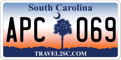 SC license plate APC069