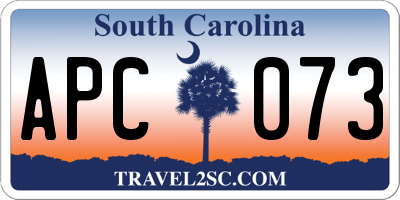 SC license plate APC073