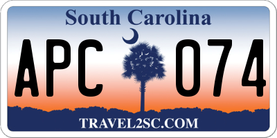 SC license plate APC074