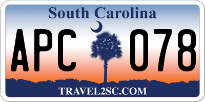SC license plate APC078