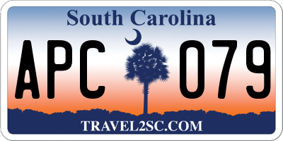SC license plate APC079