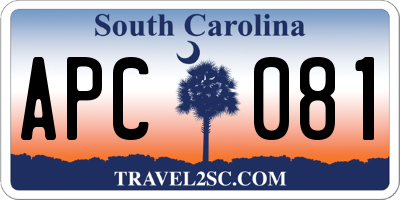 SC license plate APC081