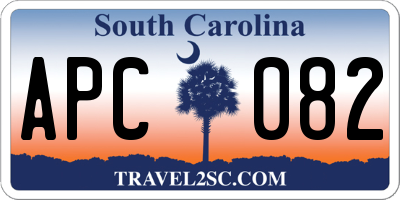 SC license plate APC082