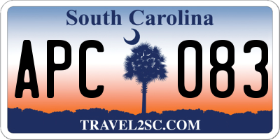 SC license plate APC083