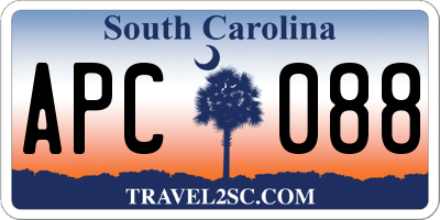 SC license plate APC088