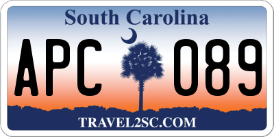 SC license plate APC089