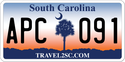 SC license plate APC091