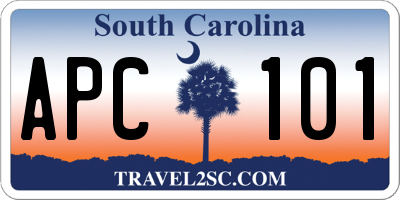 SC license plate APC101