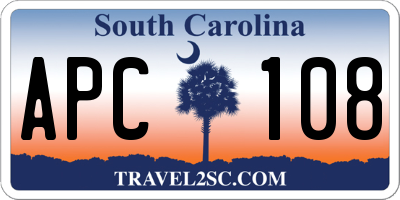 SC license plate APC108