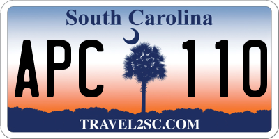SC license plate APC110