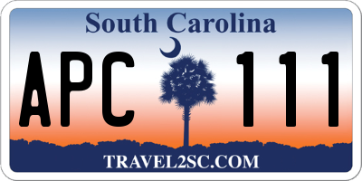 SC license plate APC111