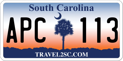 SC license plate APC113