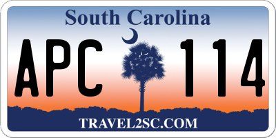 SC license plate APC114