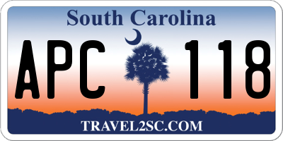 SC license plate APC118