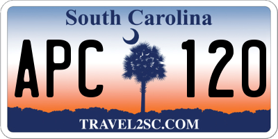 SC license plate APC120