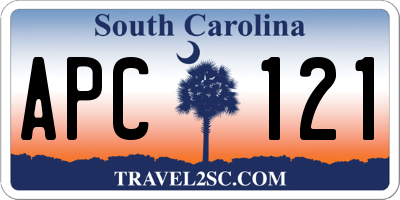 SC license plate APC121