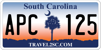 SC license plate APC125