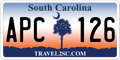 SC license plate APC126