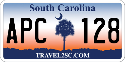 SC license plate APC128