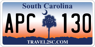 SC license plate APC130