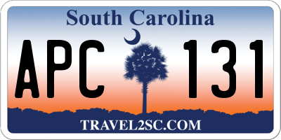 SC license plate APC131
