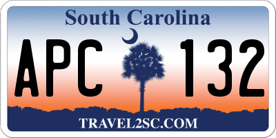 SC license plate APC132