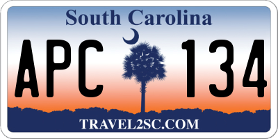 SC license plate APC134