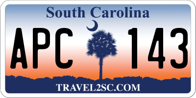 SC license plate APC143