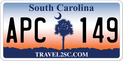 SC license plate APC149