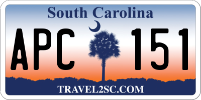 SC license plate APC151