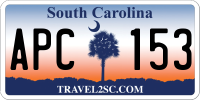 SC license plate APC153