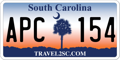 SC license plate APC154