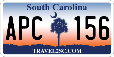 SC license plate APC156
