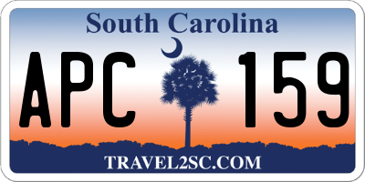 SC license plate APC159