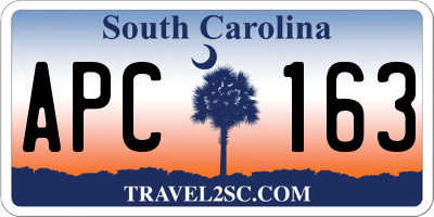 SC license plate APC163