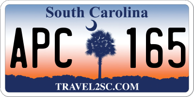 SC license plate APC165