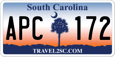 SC license plate APC172