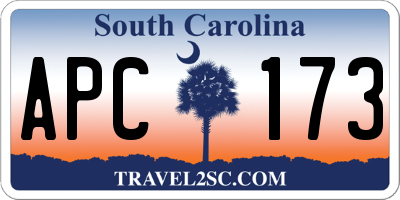 SC license plate APC173