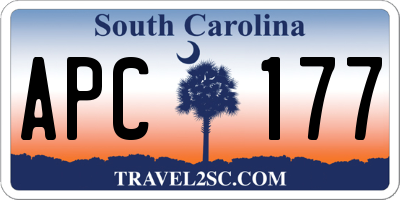 SC license plate APC177