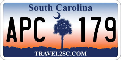 SC license plate APC179