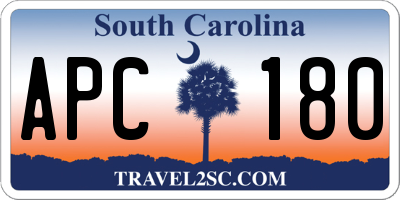 SC license plate APC180