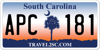 SC license plate APC181