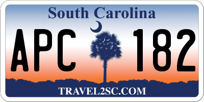 SC license plate APC182