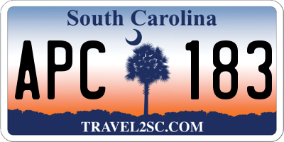 SC license plate APC183