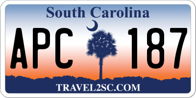 SC license plate APC187