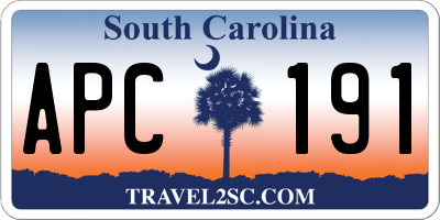 SC license plate APC191